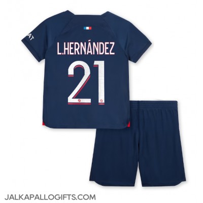 Paris Saint-Germain Lucas Hernandez #21 Koti Peliasu Lasten 2023-24 Lyhythihainen (+ Lyhyet housut)